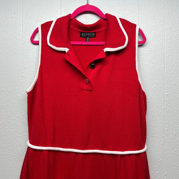 Eloquii Red Knit Dress Womens 18/20 Santa Claus Christmas Holiday Party Evening - Picture 3 of 12
